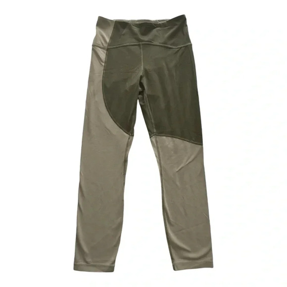 Lululemo Nulu Color Block High-Rise Cropped Leggings Green Twill / Green Fern - Picture 1 of 8